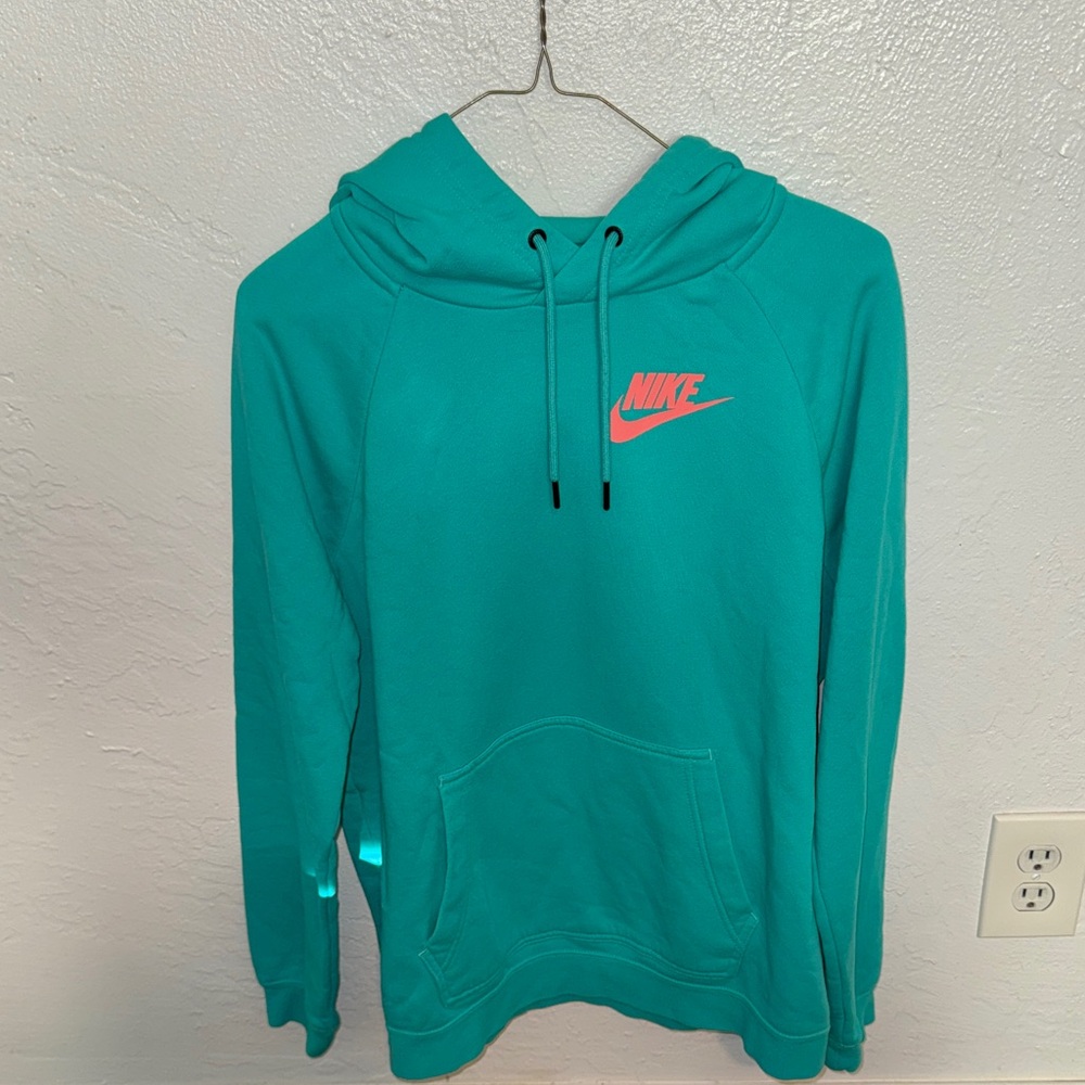 Nike Turquoise Sweatshirt with Coral Logo